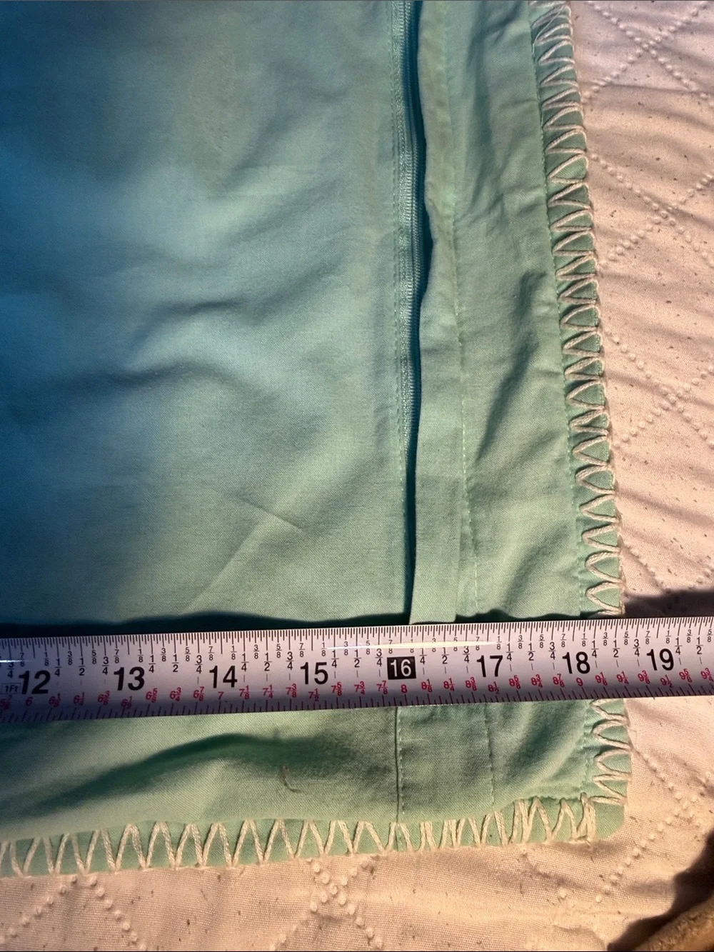 Pier 1 Mint Green Decorative Pillow Cover with Wood Button Accents